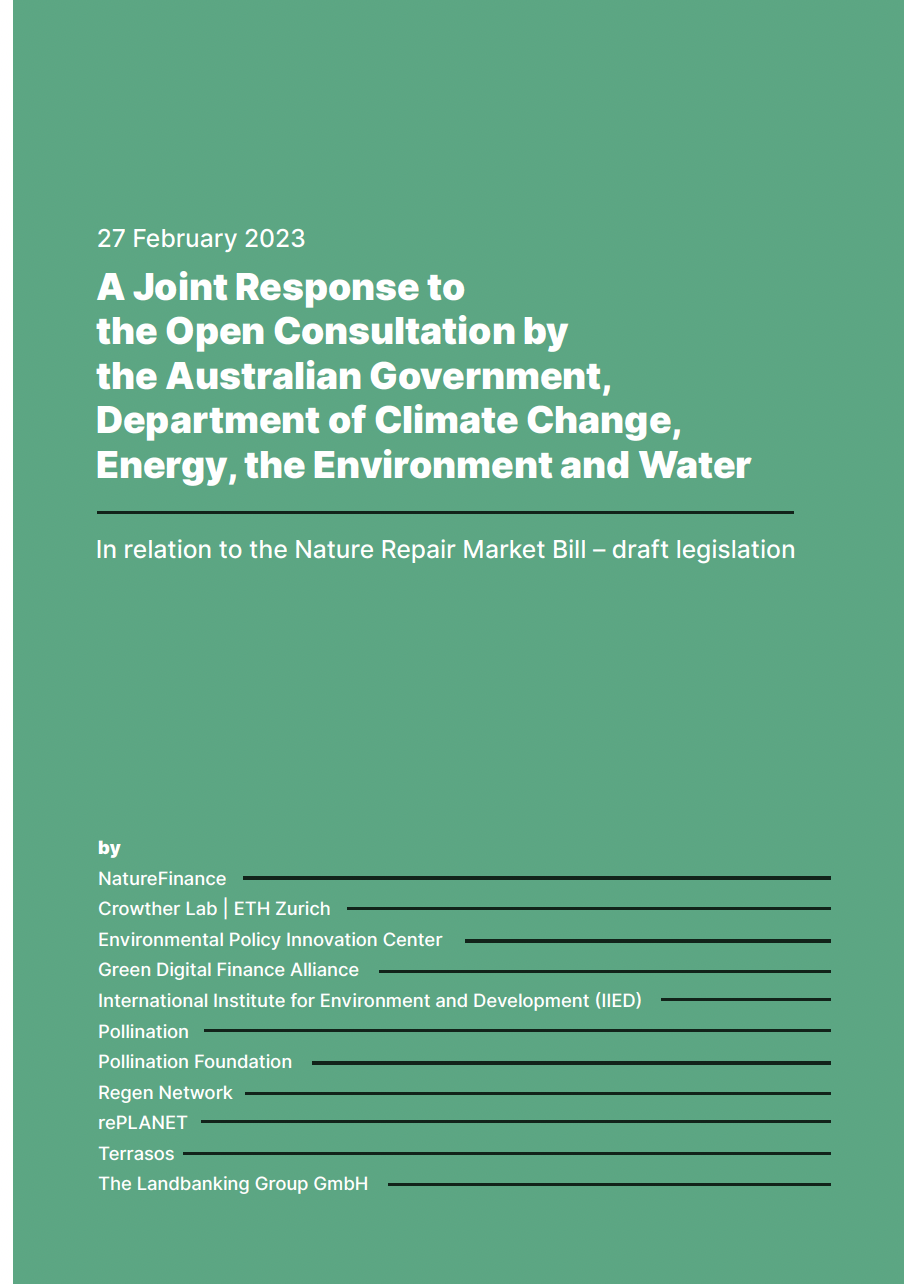 Respuesta conjunta a la consulta australiana sobre el mercado de la reparación de la naturaleza